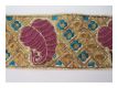 Gestickte Borte Petrol Gold Aubergine
