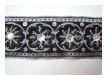 Mittelalter Borte Bestickt Schwarz Silber