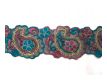 Zarte Borte Gestickt Paisley