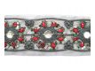 Borte Gestickt Auf T�ll Schwarz Rot Silber
