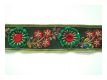 Handbestickte Borte Blumenranken Gr�n