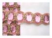Handbestickte Borte Gold Rosa