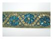 Handbestickte Borte Taubenblau T�rkis Gold