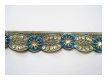 Handbestickte Borte Gold T�rkis