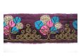 Gestickte Borte Samt Blumen