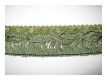 33m Fransenborte m. Chenille Olivgr�n Vintage