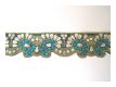 Handbestickte Borte T�rkis Gold Silber