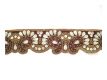 Handbestickte Borte Bordeaux Gold Silber