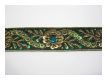 Handbestickte Borte Blumen Gr�n Gold